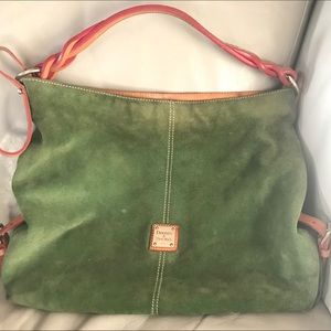 Dooney & Bourke green suede hobo bag